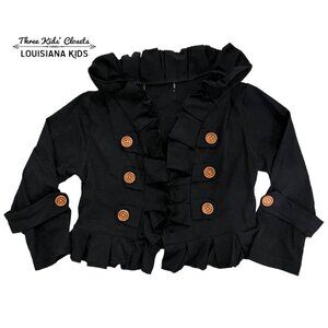Pipperdoodles 3T Black Ruffle Cardigan Jacket